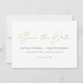 Eenvoudig elegant modern Gold Wedding Save the Dat Save The Date (Voorkant)