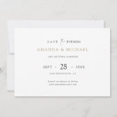Eenvoudig elegant modern goud sparen de avond save the date (Achterkant)