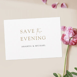Eenvoudig elegant modern goud sparen de avond save the date