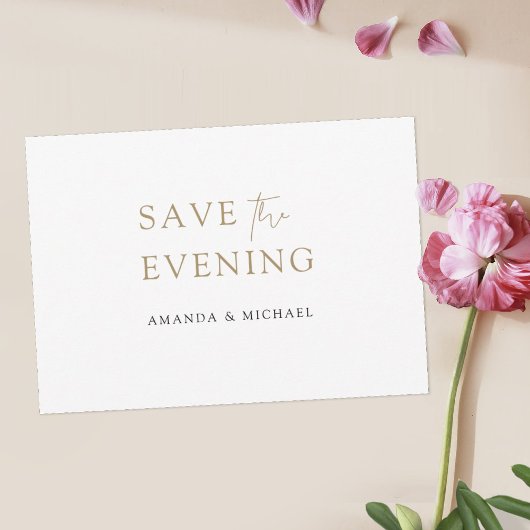 Eenvoudig elegant modern goud sparen de avond save the date