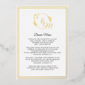Eenvoudig Elegant Modern Gouden Folie Diner Menu Folie Uitnodiging (Voorkant)