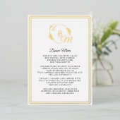 Eenvoudig Elegant Modern Gouden Folie Diner Menu Folie Uitnodiging (Staand Voorkant)