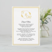 Eenvoudig Elegant Modern Gouden Folie Diner Menu Uitnodiging (Staand Voorkant)