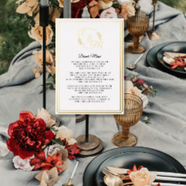Eenvoudig Elegant Modern Gouden Folie Diner Menu Uitnodiging
