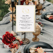 Eenvoudig Elegant Modern Gouden Folie Diner Menu Uitnodiging