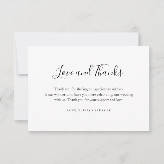Eenvoudig elegant modern huwelijk bedankt (Voorkant)