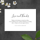 Eenvoudig elegant modern huwelijk bedankt