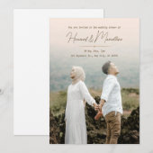 Eenvoudig elegant modern huwelijksdiner met foto kaart (Voorkant / Achterkant)