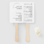 Eenvoudig elegant modern huwelijksprogramma handwaaier (Voorkant en achterkant)