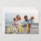 Eenvoudig Elegant Modern Joyful 1 foto goud Feestdagenkaart (Voorkant)