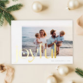 Eenvoudig Elegant Modern Joyful 1 foto wit goud Folie Feestdagenkaart