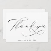 Eenvoudig elegant, modern kalligrafiescript bedankkaart (Voorkant / Achterkant)