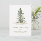 Eenvoudig Elegant modern kerstboomfeest Feestdagenkaart (Staand voorkant)