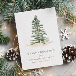 Eenvoudig Elegant modern kerstboomfeest Feestdagenkaart