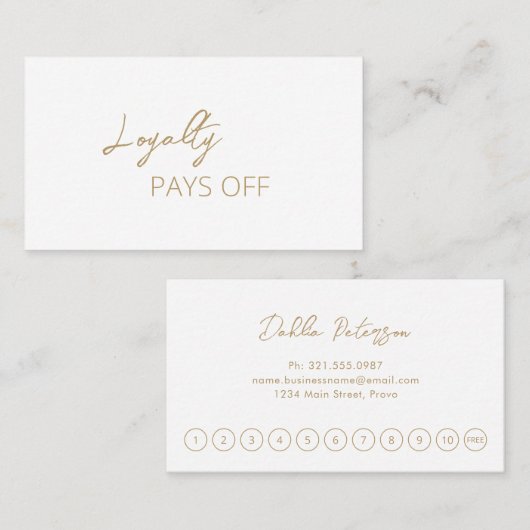 Eenvoudig elegant modern klantenkaartje (Voorkant / Achterkant)