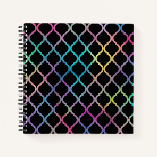 Eenvoudig elegant modern kleurrijk Marokkaans patr Notitieboek (Voorkant)
