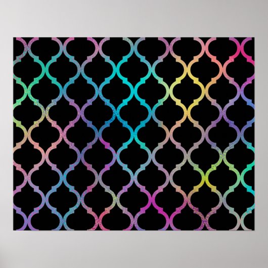 Eenvoudig elegant modern kleurrijk Marokkaans patr Poster (Voorkant)