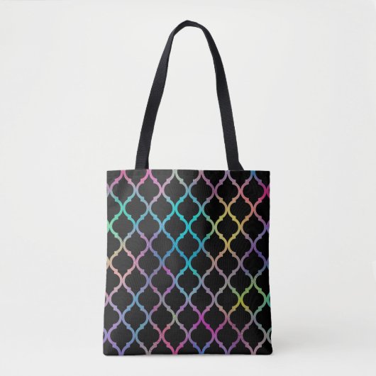 Eenvoudig elegant modern kleurrijk Marokkaans patr Tote Bag (Voorkant)