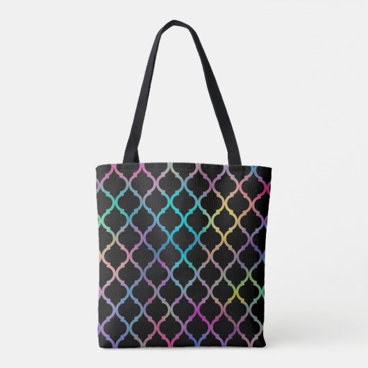 Eenvoudig elegant modern kleurrijk Marokkaans patr Tote Bag (Achterkant)