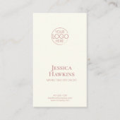 Eenvoudig Elegant Modern Logo Dusty Roos Professio Visitekaartje (Voorkant)