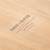 Eenvoudig Elegant Modern Manuscript Wedding sparen Acryl Uitnodigingen (Laagn)