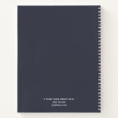 Eenvoudig elegant modern marineblauw gepersonalise notitieboek (Achterkant)