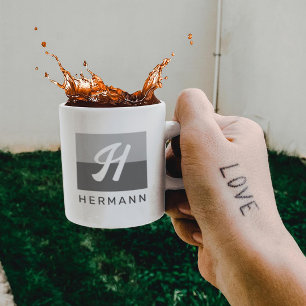 Eenvoudig Elegant Modern Minimaal Initiaal & Naam  Koffiemok