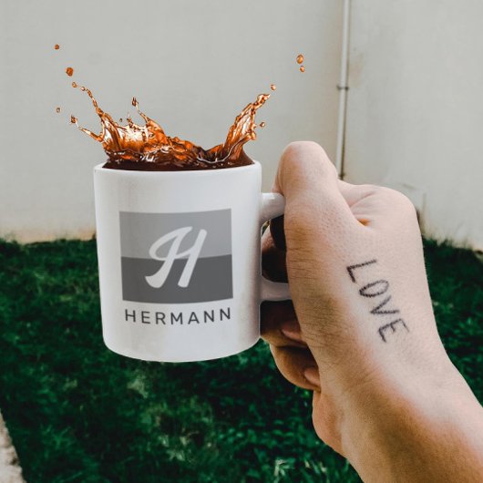 Eenvoudig Elegant Modern Minimaal Initiaal & Naam Koffiemok