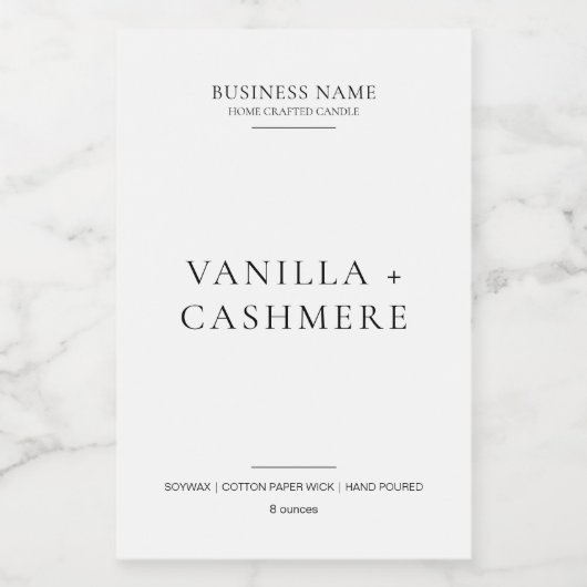 Eenvoudig Elegant modern, minimaal kaarslabel Voedselcontainer Etiket (Enkel label)