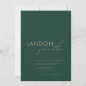 Eenvoudig Elegant Modern Minimalist Green Wedding Kaart (Voorkant)