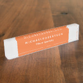 Eenvoudig Elegant Modern Minimalistisch Grijs Sina Naambordje (Zijkant)