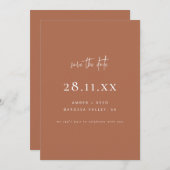 Eenvoudig Elegant Modern Minimalistisch Koperen Sc Save The Date (Voorkant / Achterkant)