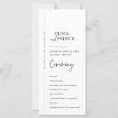 Eenvoudig elegant modern minimalistisch trouwprogr (Voorkant)