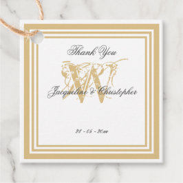 Eenvoudig Elegant Modern Monogram Dank Je Wel Bedankjes Labels