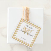 Eenvoudig Elegant Modern Monogram Dank Je Wel Bedankjes Labels (In situ)