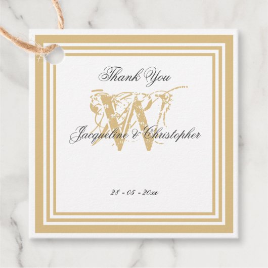 Eenvoudig Elegant Modern Monogram Dank Je Wel Bedankjes Labels (Voorkant)