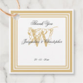 Eenvoudig elegant modern monogram Dank u Bedankjes Labels (Voorkant)
