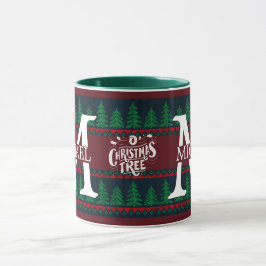 Eenvoudig Elegant Modern Monogram Kerstvakantie Mok