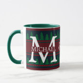 Eenvoudig Elegant Modern Monogram Kerstvakantie  Mok (Links)