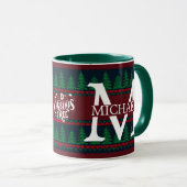 Eenvoudig Elegant Modern Monogram Kerstvakantie  Mok (Voorkant rechts)