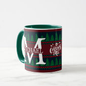 Eenvoudig Elegant Modern Monogram Kerstvakantie  Mok (Voorkant links)