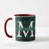 Eenvoudig Elegant Modern Monogram Kerstvakantie Mok (Links)