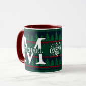 Eenvoudig Elegant Modern Monogram Kerstvakantie Mok (Voorkant links)