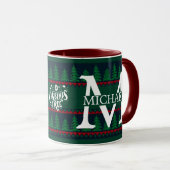 Eenvoudig Elegant Modern Monogram Kerstvakantie Mok (Voorkant rechts)