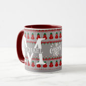 Eenvoudig Elegant Modern Monogram Kerstvakantie Mok (Voorkant links)