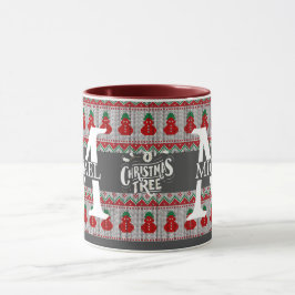 Eenvoudig Elegant Modern Monogram Kerstvakantie Mok