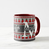 Eenvoudig Elegant Modern Monogram Kerstvakantie Mok (Voorkant rechts)