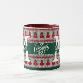 Eenvoudig Elegant Modern Monogram Kerstvakantie Mok