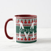 Eenvoudig Elegant Modern Monogram Kerstvakantie  Mok (Links)