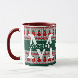 Eenvoudig Elegant Modern Monogram Kerstvakantie Mok